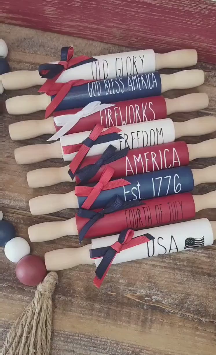 Patriotic Decor Mini Rolling Pins